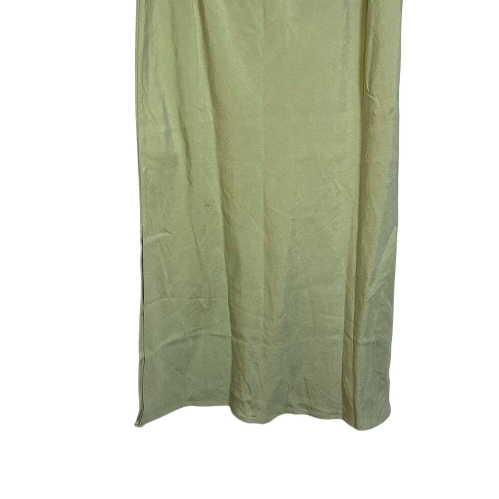Madewell Light Green Layton Midi Slip Skirt SZ 6 NWT Linen Twee Modest Twill - Picture 10 of 12